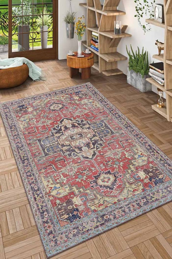 Eden Pamuk Tabanlı Yıkanabilen Kaydırmaz Antibakteriyel Şönil Salon Halısı