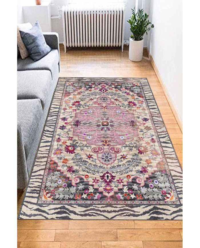 Despinax Pamuk Tabanlı Yıkanabilen Kaydırmaz Antibakteriyel Şönil Salon Halısı