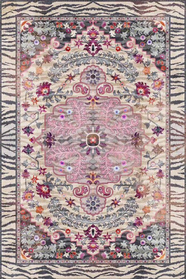 Despinax Pamuk Tabanlı Yıkanabilen Kaydırmaz Antibakteriyel Şönil Salon Halısı