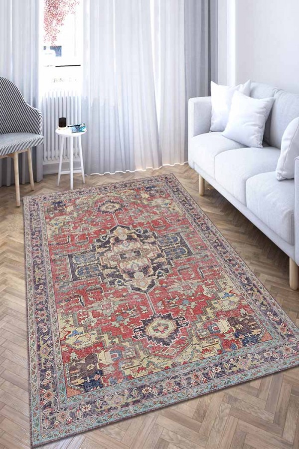 Eden Pamuk Tabanlı Yıkanabilen Kaydırmaz Antibakteriyel Şönil Salon Halısı