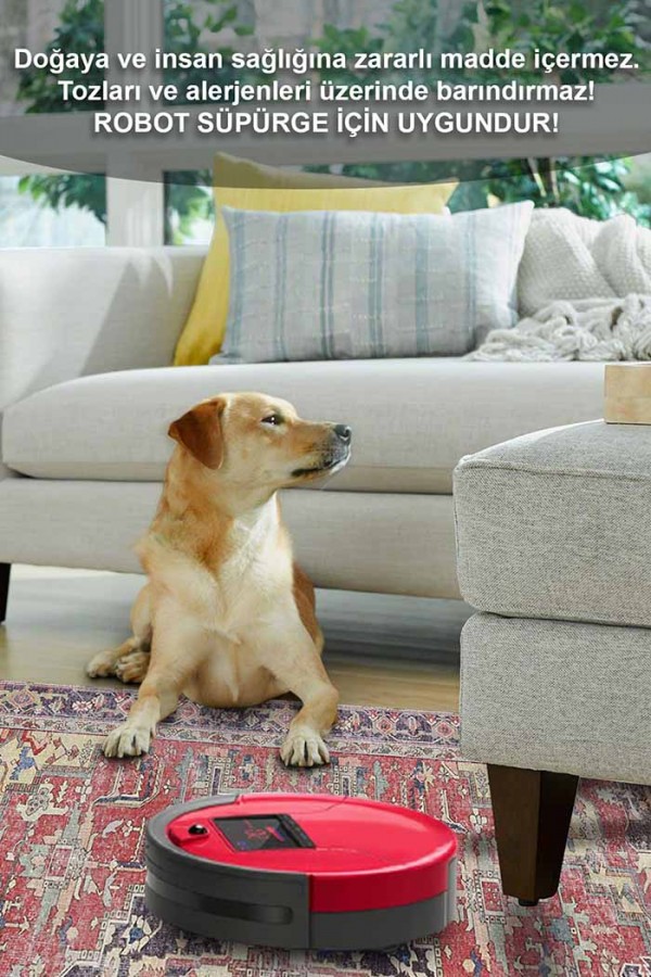 Eden Pamuk Tabanlı Yıkanabilen Kaydırmaz Antibakteriyel Şönil Salon Halısı