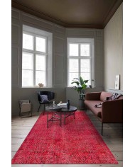 Elarte Kırmızı Pamuk Tabanlı Yıkanabilen Kaydırmaz Antibakteriyel Şönil Salon Halısı