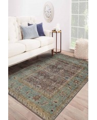 Ember Desenli Pamuk Tabanlı Yıkanabilen Kaydırmaz Antibakteriyel Şönil Salon Halısı