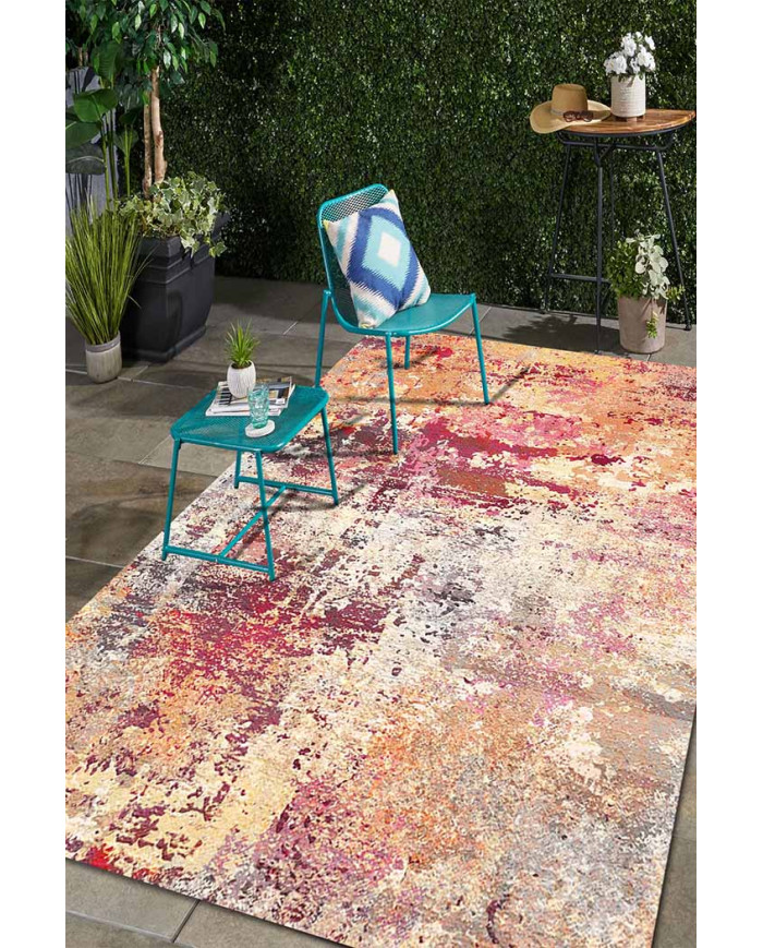 Emily Desenli Pamuk Tabanlı Yıkanabilen Kaydırmaz Antibakteriyel Şönil Salon Halısı