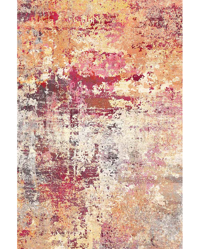 Emily Desenli Pamuk Tabanlı Yıkanabilen Kaydırmaz Antibakteriyel Şönil Salon Halısı