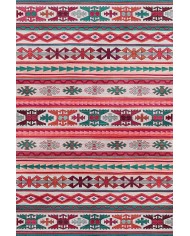 Enzio Kilim Desenli Pamuk Tabanlı Yıkanabilen Kaydırmaz Antibakteriyel Şönil Salon Halısı