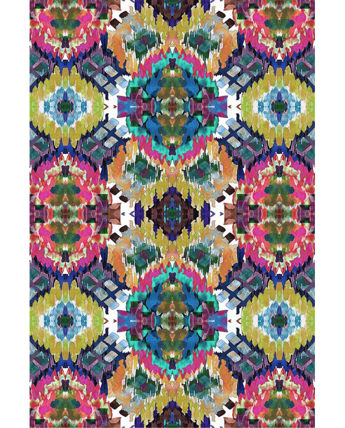 Everleigh Desenli Pamuk Tabanlı Yıkanabilen Kaydırmaz Antibakteriyel Şönil Salon Halısı