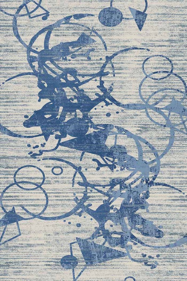 Farah Geometrik Desenli Pamuk Tabanlı Yıkanabilen Kaydırmaz Antibakteriyel Şönil Salon Halısı