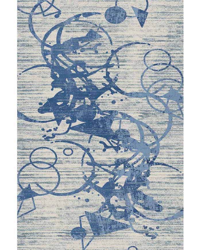 Farah Geometrik Desenli Pamuk Tabanlı Yıkanabilen Kaydırmaz Antibakteriyel Şönil Salon Halısı