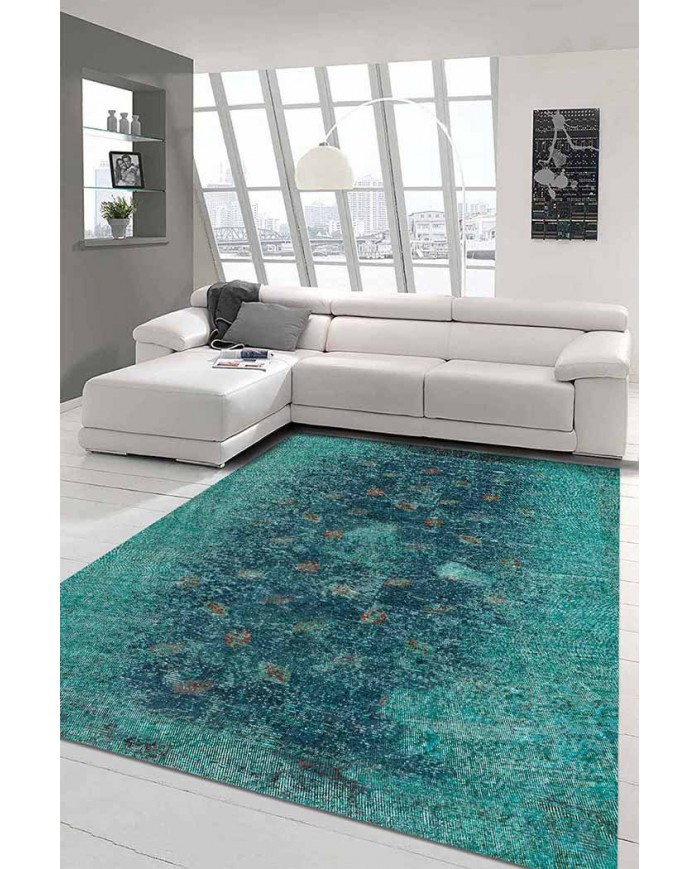 Fungus Eskitme Desenli Pamuk Tabanlı Yıkanabilen Kaydırmaz Antibakteriyel Şönil Salon Halısı