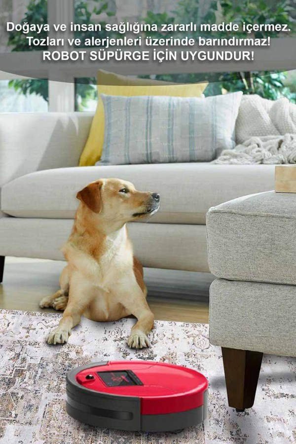 Filament Eskitme Desenli Pamuk Tabanlı Yıkanabilen Kaydırmaz Antibakteriyel Şönil Salon Halısı