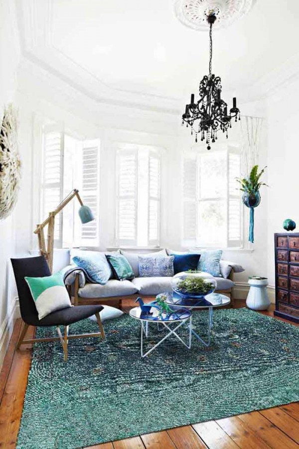 Fungus Eskitme Desenli Pamuk Tabanlı Yıkanabilen Kaydırmaz Antibakteriyel Şönil Salon Halısı