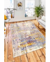 Galina Desenli Pamuk Tabanlı Yıkanabilen Kaydırmaz Antibakteriyel Şönil Salon Halısı