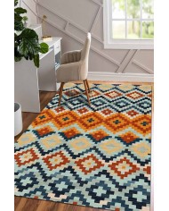 Gayane Desenli Pamuk Tabanlı Yıkanabilen Kaydırmaz Antibakteriyel Şönil Salon Halısı