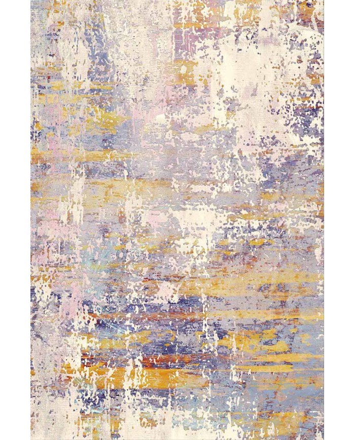 Galina Desenli Pamuk Tabanlı Yıkanabilen Kaydırmaz Antibakteriyel Şönil Salon Halısı