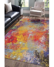 Gaudi Desenli Pamuk Tabanlı Yıkanabilen Kaydırmaz Antibakteriyel Şönil Salon Halısı