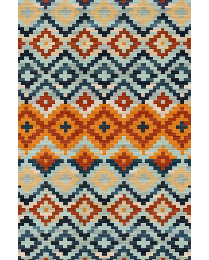 Gayane Desenli Pamuk Tabanlı Yıkanabilen Kaydırmaz Antibakteriyel Şönil Salon Halısı