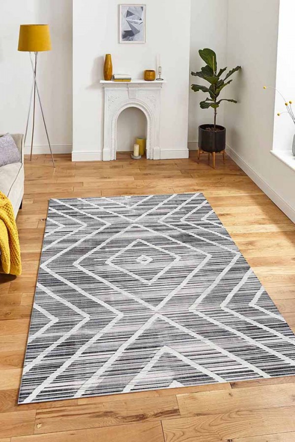 Geillo Pamuk Tabanlı Yıkanabilen Kaydırmaz Antibakteriyel Şönil Salon Halısı