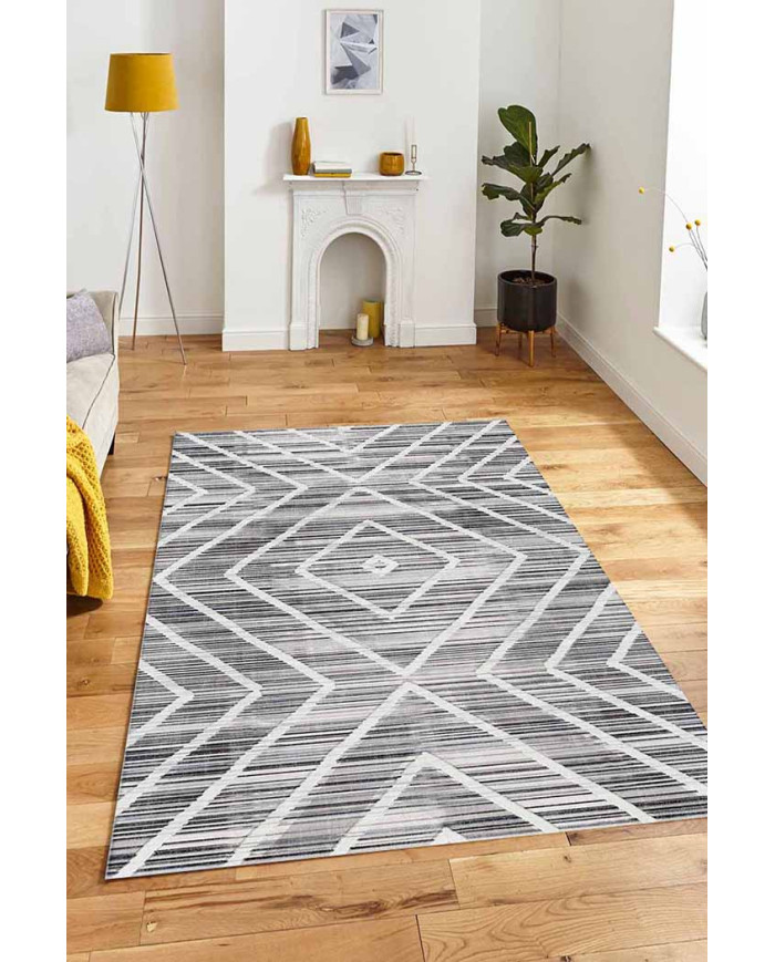 Geillo Pamuk Tabanlı Yıkanabilen Kaydırmaz Antibakteriyel Şönil Salon Halısı