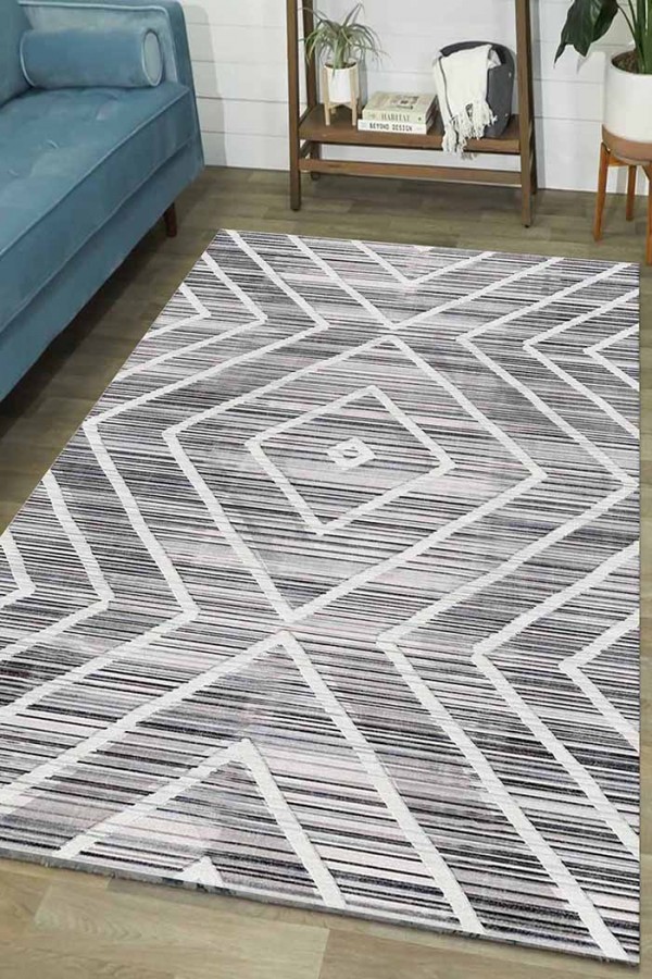 Geillo Pamuk Tabanlı Yıkanabilen Kaydırmaz Antibakteriyel Şönil Salon Halısı