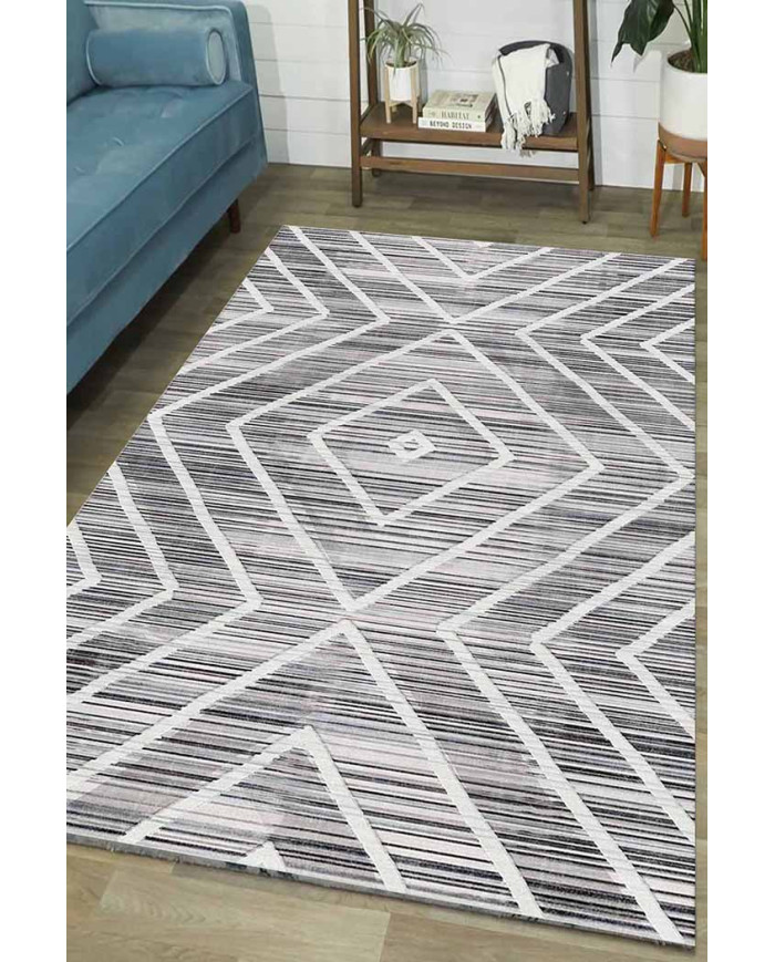 Geillo Pamuk Tabanlı Yıkanabilen Kaydırmaz Antibakteriyel Şönil Salon Halısı