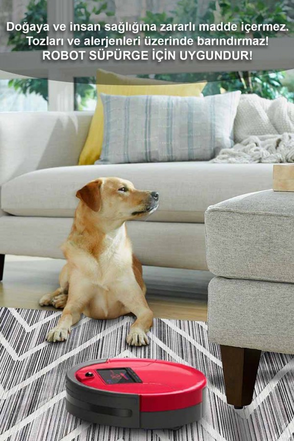 Geillo Pamuk Tabanlı Yıkanabilen Kaydırmaz Antibakteriyel Şönil Salon Halısı