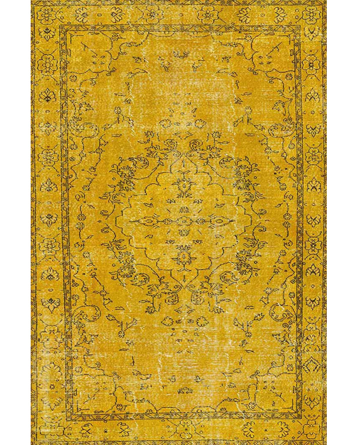 Giallo Desenli Pamuk Tabanlı Yıkanabilen Kaydırmaz Antibakteriyel Şönil Salon Halısı