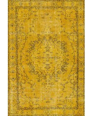 Giallo Desenli Pamuk Tabanlı Yıkanabilen Kaydırmaz Antibakteriyel Şönil Salon Halısı