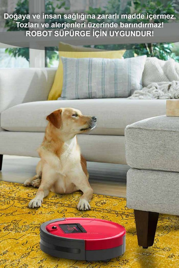 Giallo Desenli Pamuk Tabanlı Yıkanabilen Kaydırmaz Antibakteriyel Şönil Salon Halısı