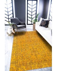 Ginato Desenli Pamuk Tabanlı Yıkanabilen Kaydırmaz Antibakteriyel Şönil Salon Halısı