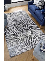 Greyshade Desenli Pamuk Tabanlı Yıkanabilen Kaydırmaz Antibakteriyel Şönil Salon Halısı