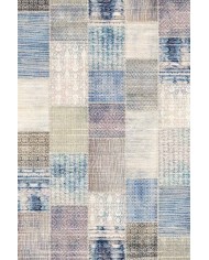 Henry Patchwork Desenli Pamuk Tabanlı Yıkanabilen Kaydırmaz Antibakteriyel Şönil Salon Halısı