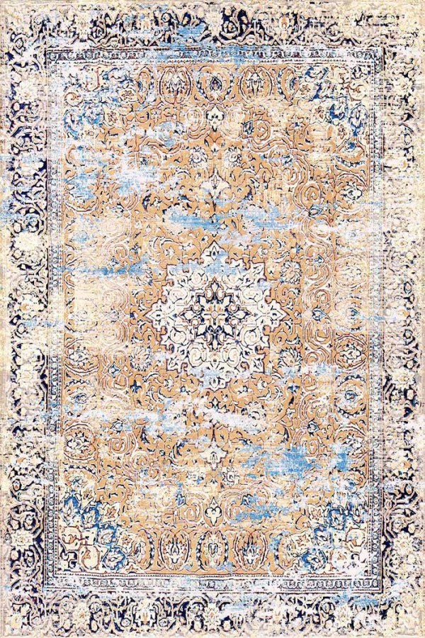 Jemma Desenli Pamuk Tabanlı Yıkanabilen Kaydırmaz Antibakteriyel Şönil Salon Halısı