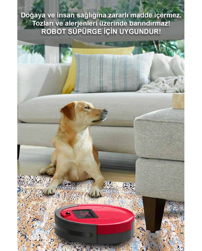 Jemma Desenli Pamuk Tabanlı Yıkanabilen Kaydırmaz Antibakteriyel Şönil Salon Halısı