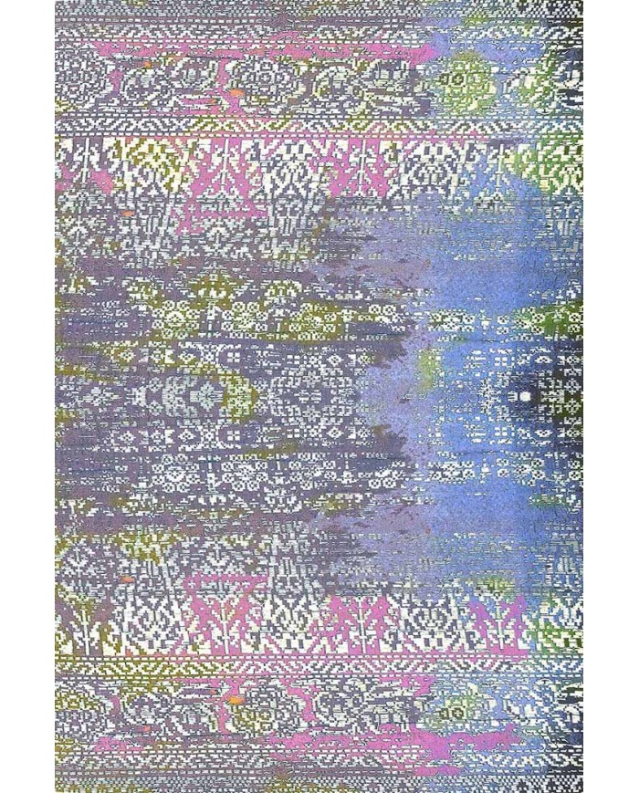 Kane Desenli Pamuk Tabanlı Yıkanabilen Kaydırmaz Antibakteriyel Şönil Salon Halısı