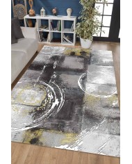 Kenyon Desenli Pamuk Tabanlı Yıkanabilen Kaydırmaz Antibakteriyel Şönil Salon Halısı