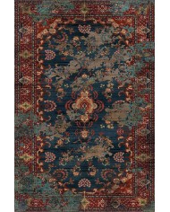 Kinevart Desenli Pamuk Tabanlı Yıkanabilen Kaydırmaz Antibakteriyel Şönil Salon Halısı