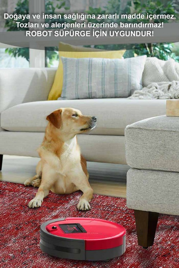 Labalel Pamuk Tabanlı Yıkanabilen Kaydırmaz Antibakteriyel Şönil Salon Halısı