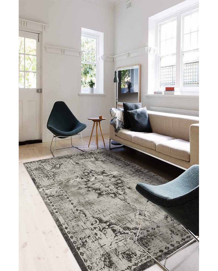 Lady Desenli Pamuk Tabanlı Yıkanabilen Kaydırmaz Antibakteriyel Şönil Salon Halısı