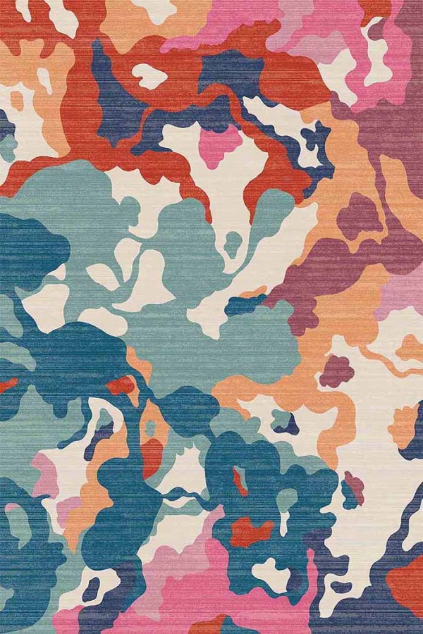 Leoni Desenli Pamuk Tabanlı Yıkanabilen Kaydırmaz Antibakteriyel Şönil Salon Halısı