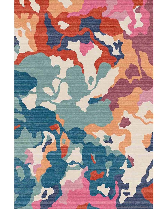 Leoni Desenli Pamuk Tabanlı Yıkanabilen Kaydırmaz Antibakteriyel Şönil Salon Halısı