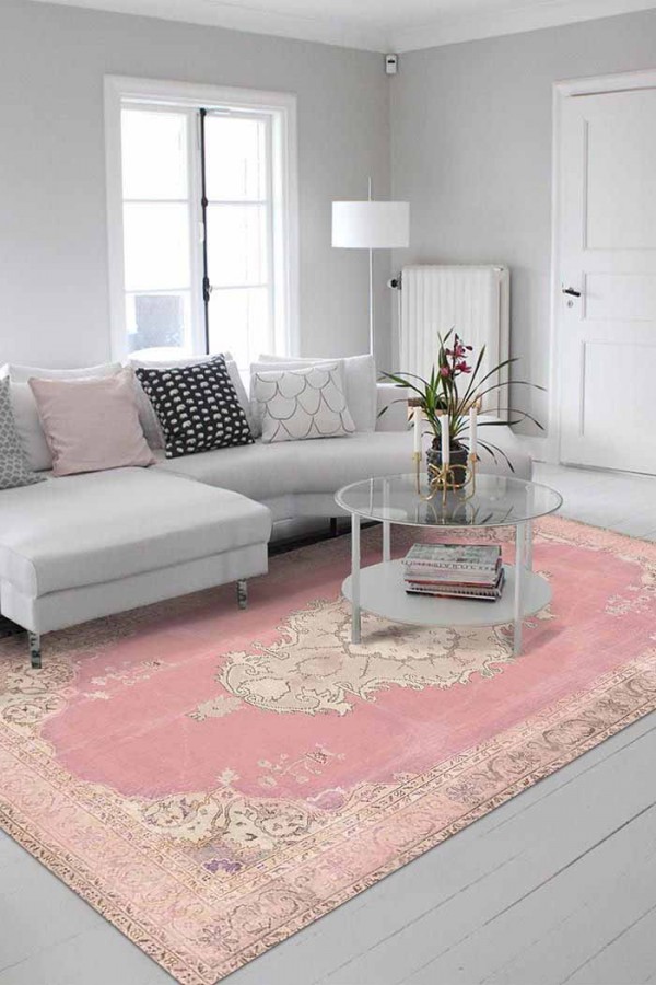 Lix Pamuk Tabanlı Yıkanabilen Kaydırmaz Antibakteriyel Şönil Salon Halısı