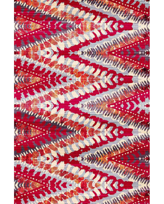 Lole Geometrik Desenli Pamuk Tabanlı Yıkanabilen Kaydırmaz Antibakteriyel Şönil Salon Halısı