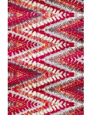 Lole Geometrik Desenli Pamuk Tabanlı Yıkanabilen Kaydırmaz Antibakteriyel Şönil Salon Halısı