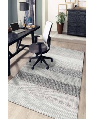 Loop İskandinav Desenli Pamuk Tabanlı Yıkanabilen Kaydırmaz Antibakteriyel Şönil Salon Halısı