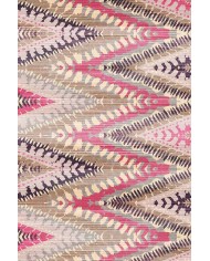 Lona Geometrik Desenli Pamuk Tabanlı Yıkanabilen Kaydırmaz Antibakteriyel Şönil Salon Halısı