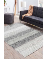 Loop İskandinav Desenli Pamuk Tabanlı Yıkanabilen Kaydırmaz Antibakteriyel Şönil Salon Halısı