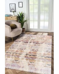 Luke Desenli Pamuk Tabanlı Yıkanabilen Kaydırmaz Antibakteriyel Şönil Salon Halısı