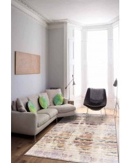 Luke Desenli Pamuk Tabanlı Yıkanabilen Kaydırmaz Antibakteriyel Şönil Salon Halısı