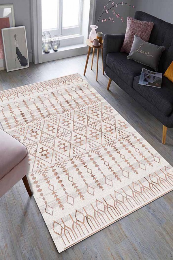 Malmö Somon İskandinav Desenli Pamuk Tabanlı Yıkanabilen Kaydırmaz Antibakteriyel Şönil Salon Halısı Malmö Somon İskandinav Desenli Pamuk Tabanlı Yıkanabilen Kaydırmaz Antibakteriyel Şönil Salon Halısı